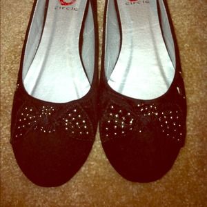 Black Embellished Flats