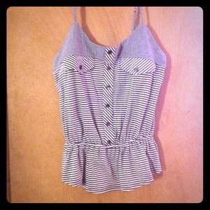Grey and white striped top