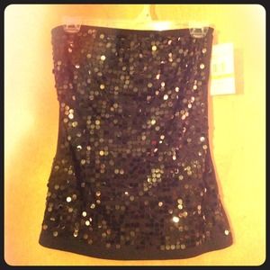Black sparkle tube top