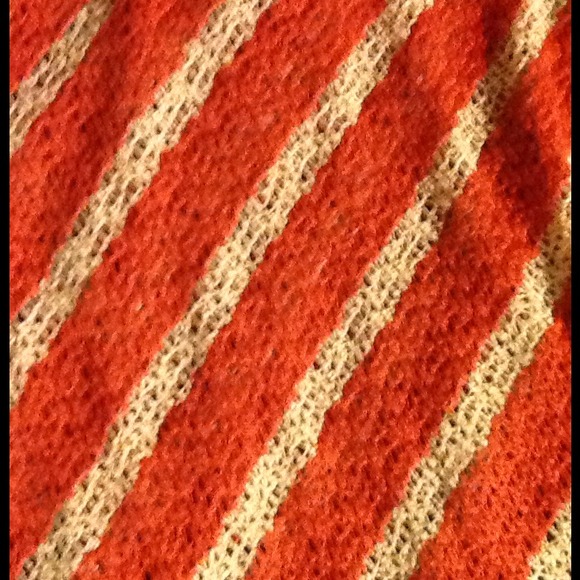 Orange and tan striped sweater. Size M (loose fit) - Picture 2 of 4
