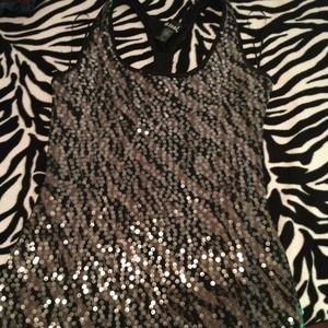 Black zebra top