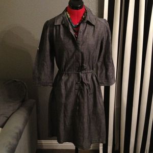 ✋SOLD - NWOT Chambray Drawstring Dress