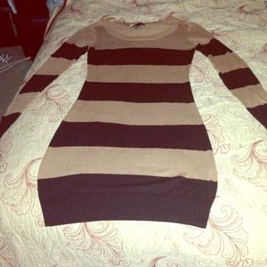 H&M Tan and Black Sweater Dress