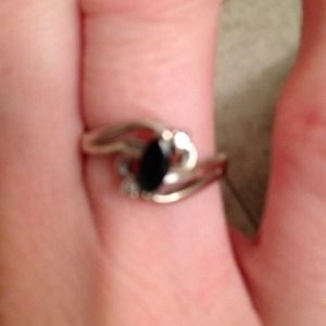 White gold sapphire ring