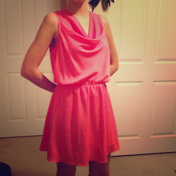 Pink open back dress. Perfect for spring!