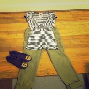 Navy and white striped t-shirt