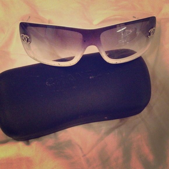 AUTHENTIC white Chanel sunglasses