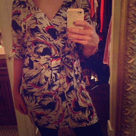 REDUCED Anthropologie printed silk robe/wrap dress