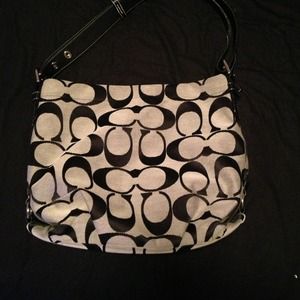 Authentic Coach signature purse tote black handbag