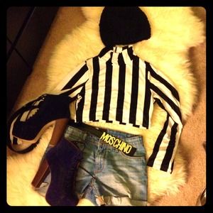 Turtle neck stripped long sleeve crop top