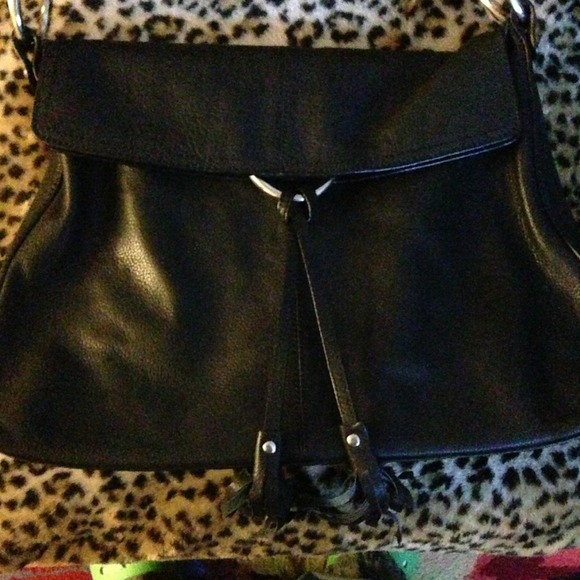 Alfani black leather shoulder bag