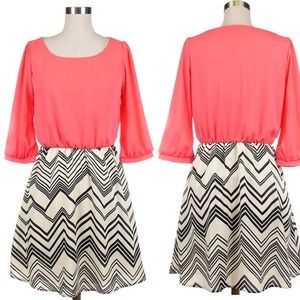New chevron bottom printed dress