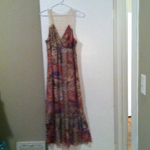 Torrid Long Chiffon & Crochet Maxi Dress - Picture 1 of 4