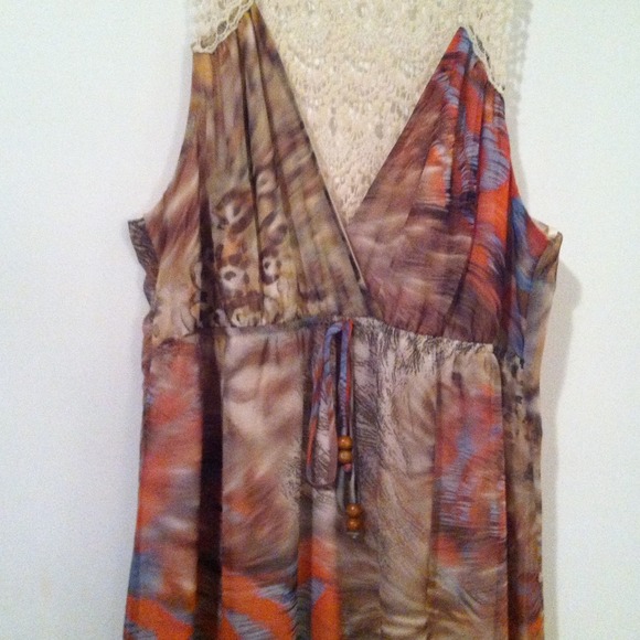 Torrid Long Chiffon & Crochet Maxi Dress - Picture 3 of 4