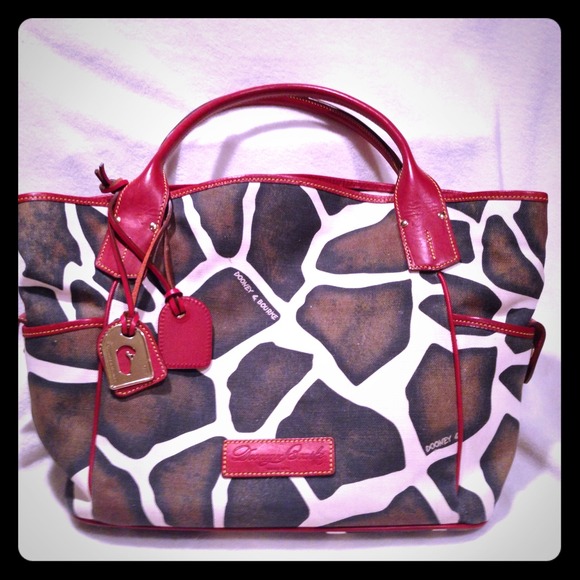 *Reduced* Dooney & Bourke Giraffe Tote w/ red trim