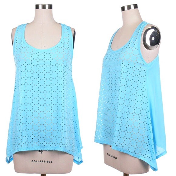 Cut out shape chiffon top - Picture 1 of 2