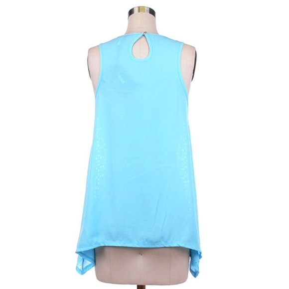 Cut out shape chiffon top - Picture 2 of 2