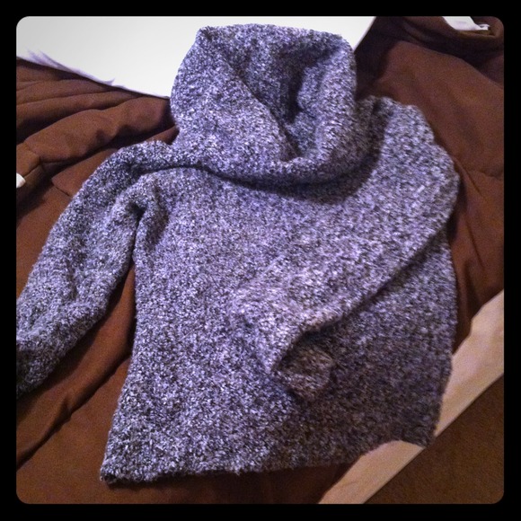 Boucle Cowl Neck Sweater Black & White NWT