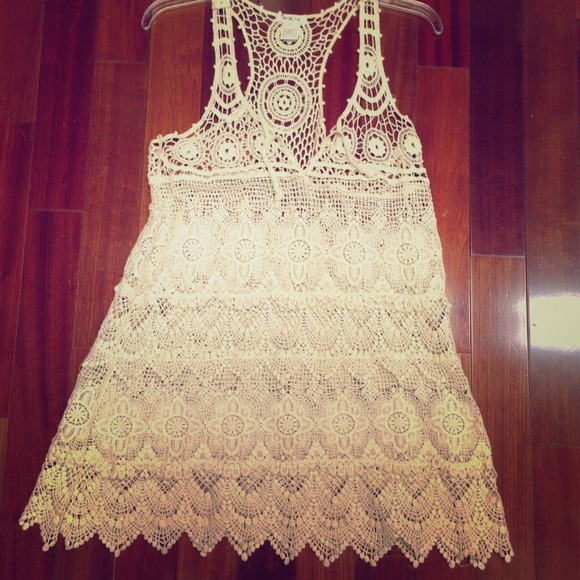 Beautiful Cream Crochet Dress.