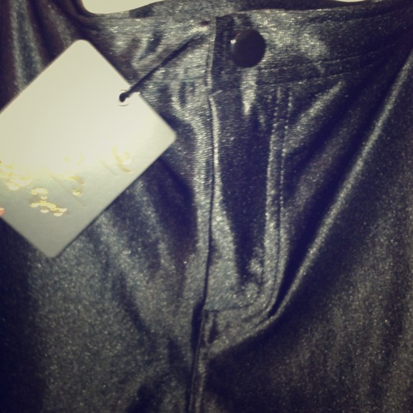⭕Sold⭕Disco Pants: black, some stretch shiny