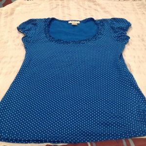 Super Cute Blue with White Polka Dotted Shirt