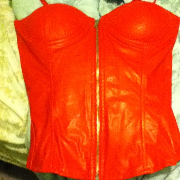 Red corset top