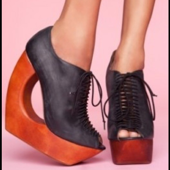 Jeffrey Campbell Shoes - Jeffrey Campbell Rockin Leather Lace Up Wedge