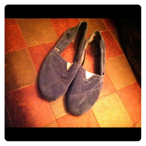 TOMS Corduroy in Blue Size 8.5