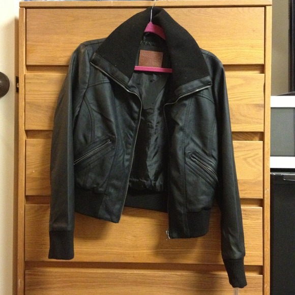 Black leather jacket