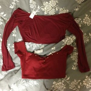 Burgundy crop tops