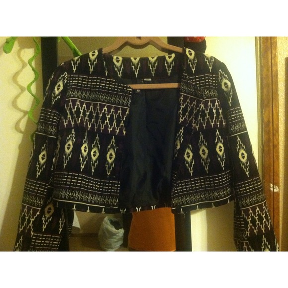 H&M tribal velvet jacket