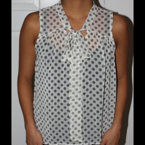 Tops - Sheer Black & White Top