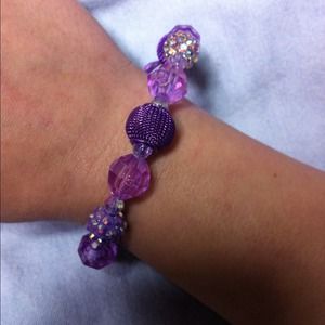 Pretty and Unique Purple Stretch Bracelet!!