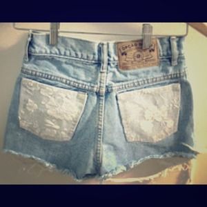 Lace pocket shorts