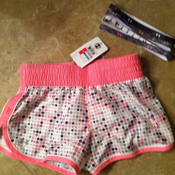 Under Armor Running shorts and headbands