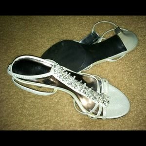 Silver /Sequin heels