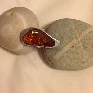 💍 Baltic Amber Sterling Silver Ring Sz 8💍