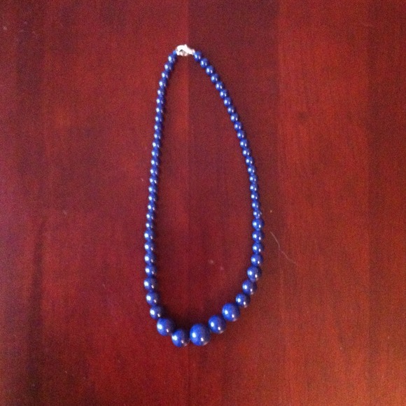 Lapis bead necklace