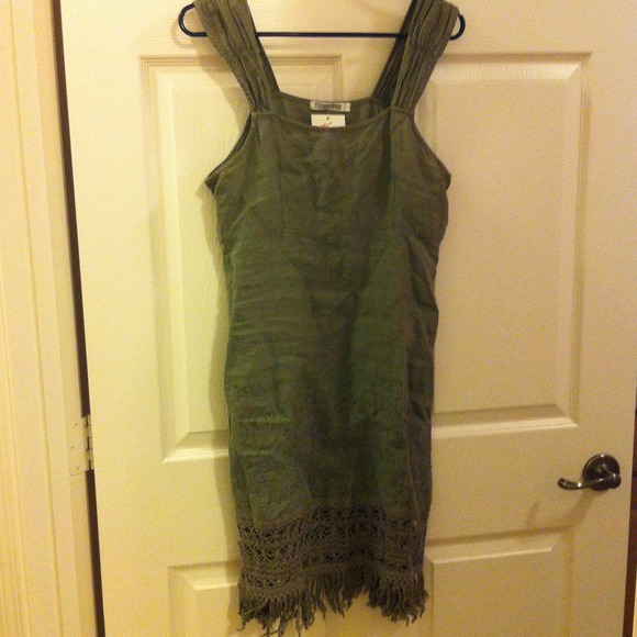 Gray linen dress