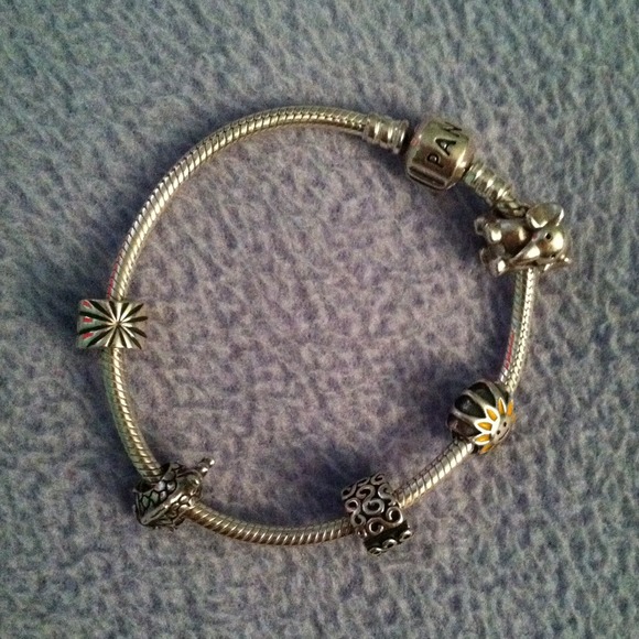 Pandora bracelet with charms