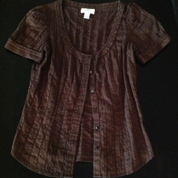 Brown Cotton embroidered Ann Taylor