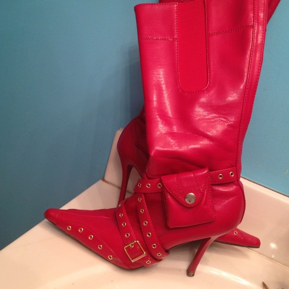 Hot sexy red boot with pocket - Picture 3 of 4