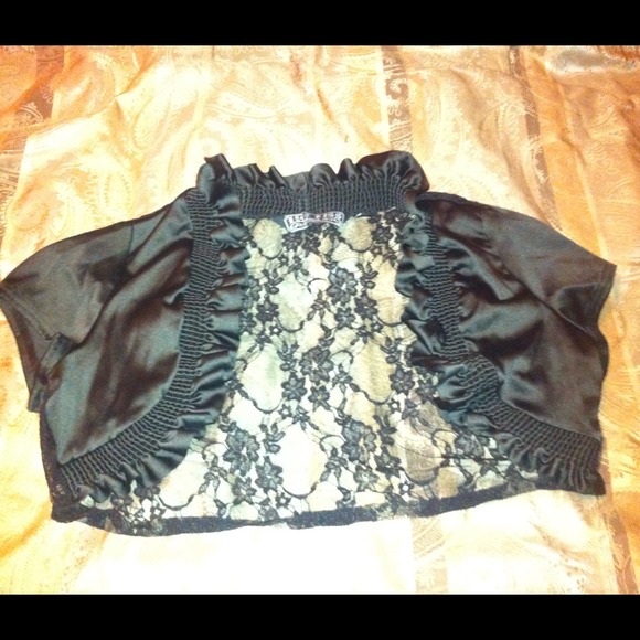 Black lace shrug. Super cute!