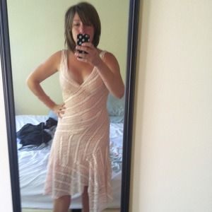 Gorgeous white and pink lace dress