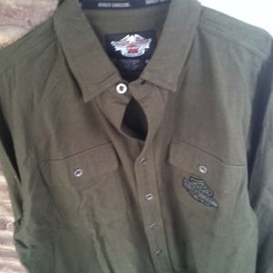 XL army green Harley shirt