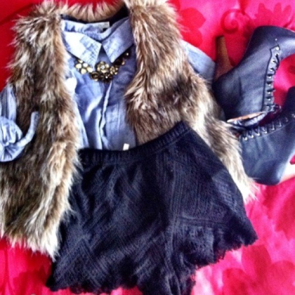 Crochet High-Waisted Shorts