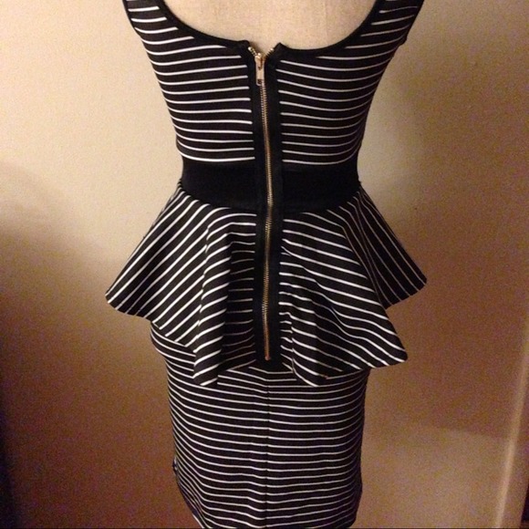 striped peplum dress - Picture 2 of 2