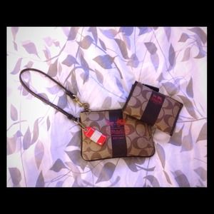 Authentic Coach wristlet and key chain card holder