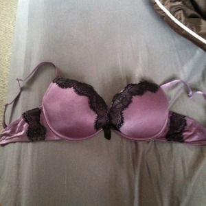 Purple black lace vs push up