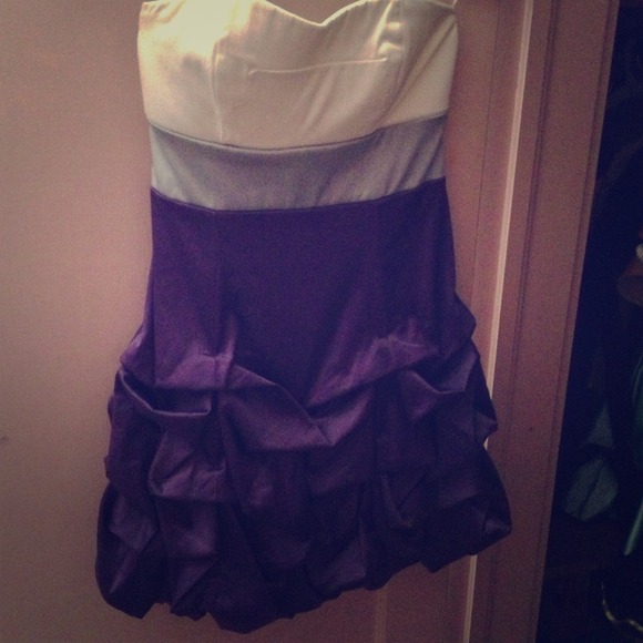 White gray and purple tulip dress